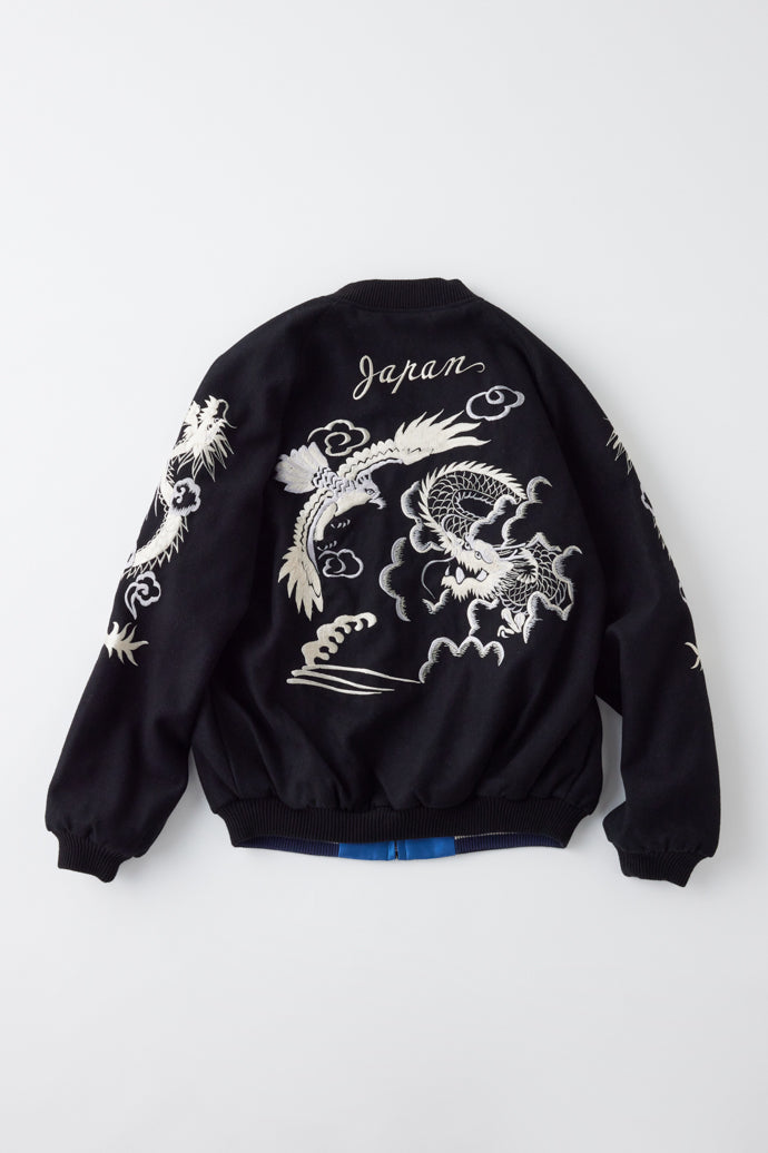 GL15357 / WOOL MELTON × ACETATE SOUVENIR JACKET