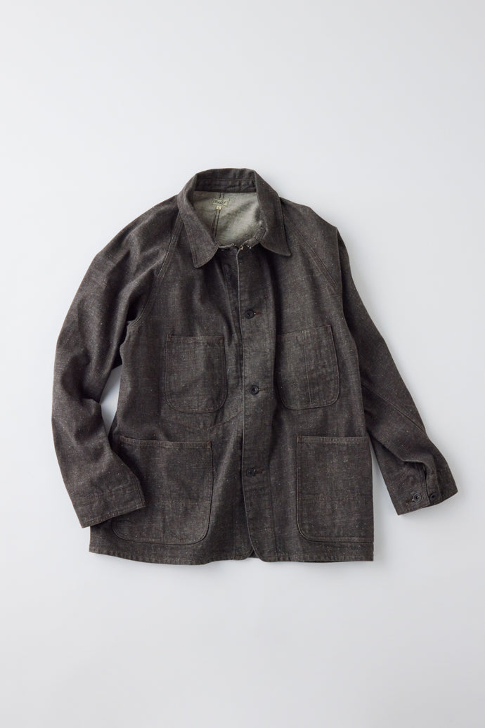 GL15377A / RECYCLED WASTE SUVIN COTTON YARN 11.5oz. DENIM WORK COAT
