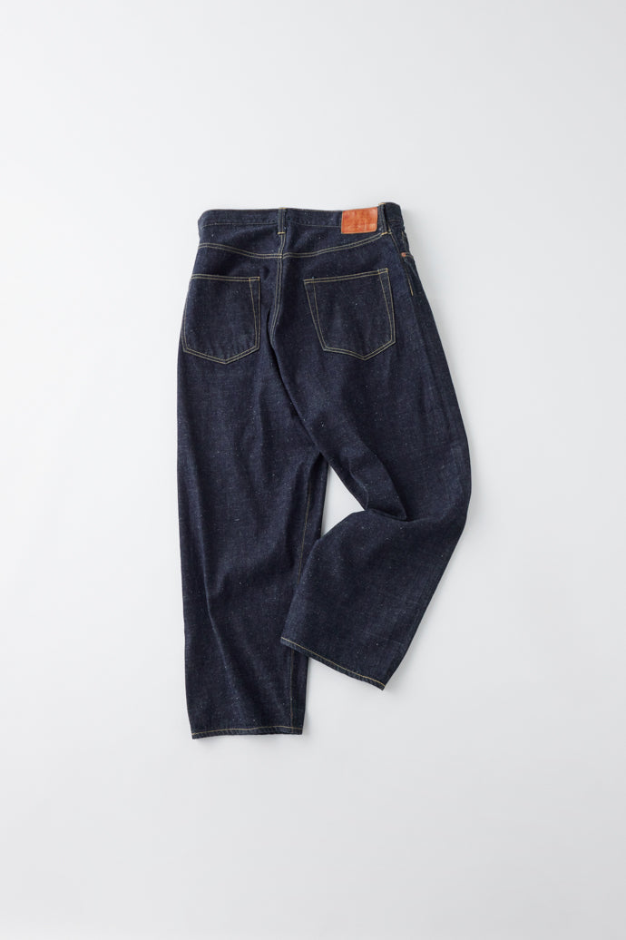 GL42407A / RECYCLED WASTE SUVIN COTTON YARN 11.5oz. DENIM 5POCKET WIDE PANTS WW II MODEL