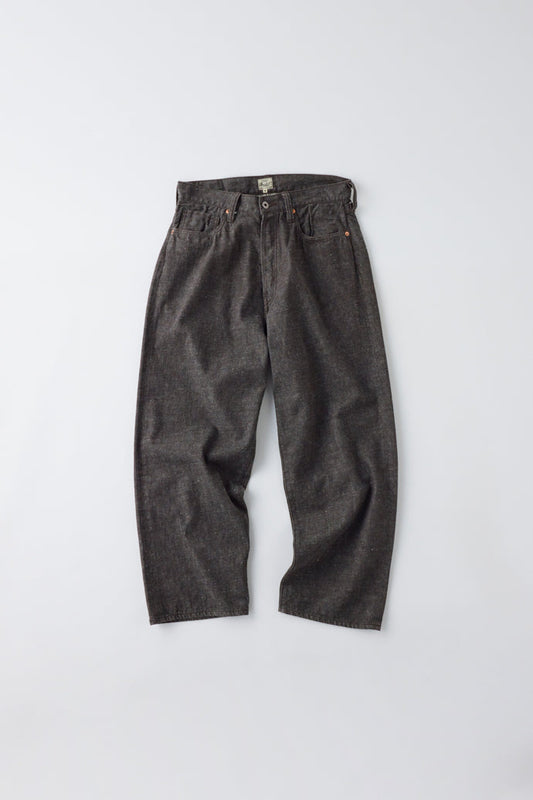 GL42407A / RECYCLED WASTE SUVIN COTTON YARN 11.5oz. DENIM 5POCKET WIDE PANTS WW II MODEL