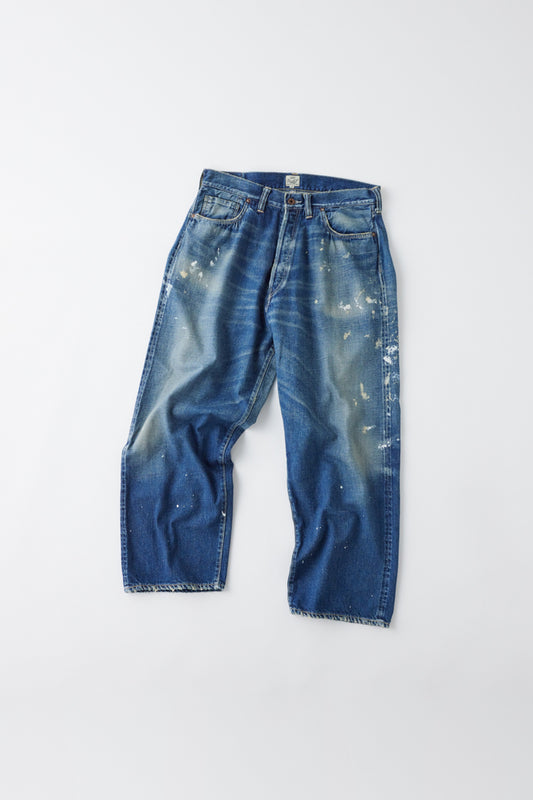 GL42407H / RECYCLED WASTE SUVIN COTTON YARN 11.5oz. DENIM 5POCKET WIDE PANTS WW II MODEL VINTAGE WASHED