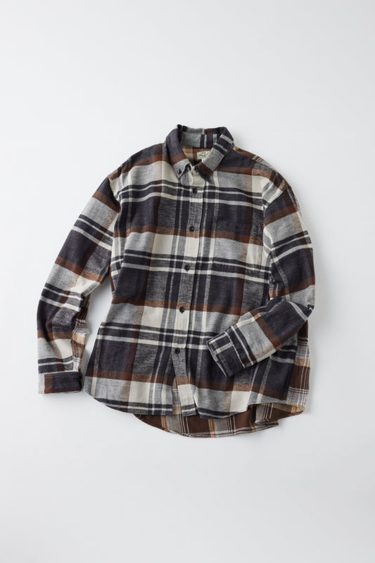 GL29138 / COTTON NEL CHECK SHIRT SWITCH B.D SHIRT