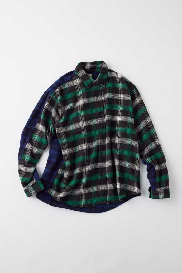 GL29138 / COTTON NEL CHECK SHIRT SWITCH B.D SHIRT