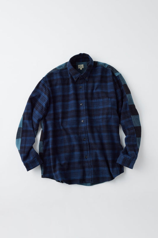 GL29138 / COTTON NEL CHECK SHIRT SWITCH B.D SHIRT