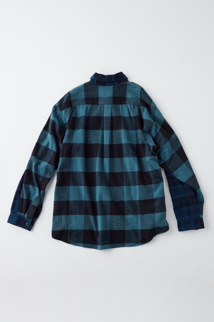 GL29138 / COTTON NEL CHECK SHIRT SWITCH B.D SHIRT