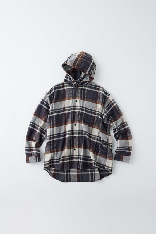 GL29139 / COTTON NEL CHECK OVER SIZE PARKA