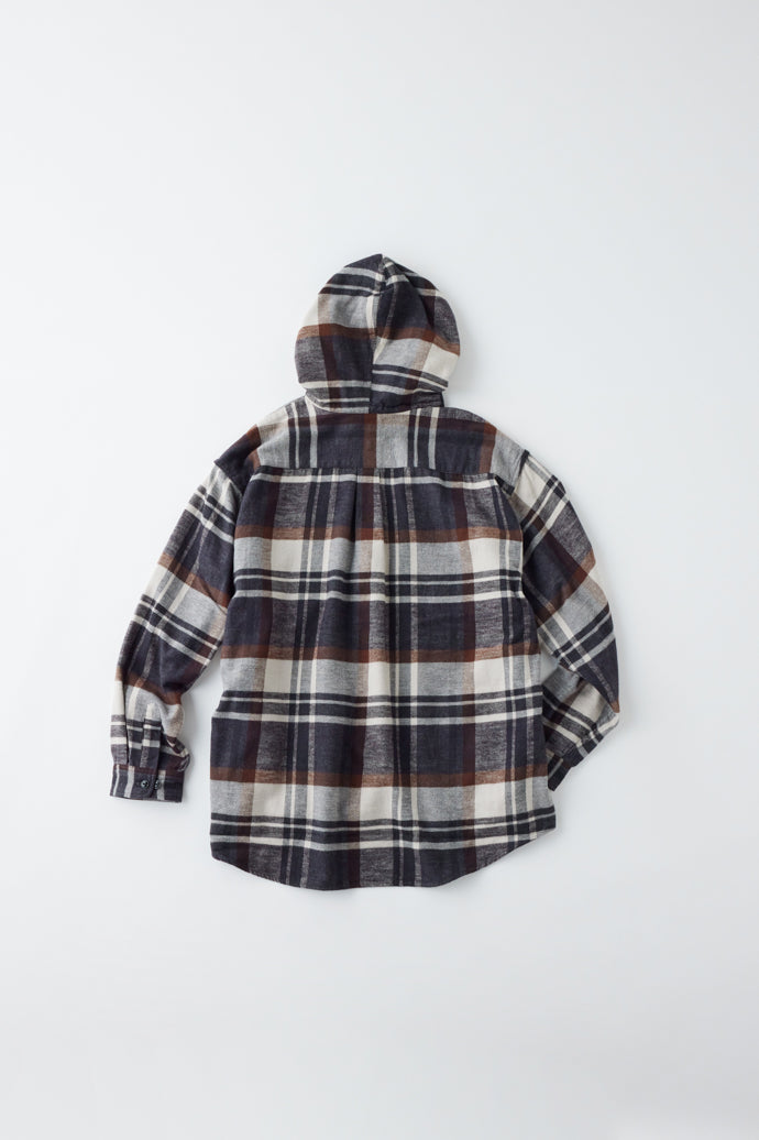 GL29139 / COTTON NEL CHECK OVER SIZE PARKA