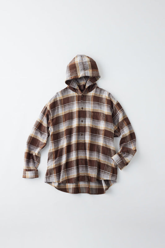 GL29139 / COTTON NEL CHECK OVER SIZE PARKA