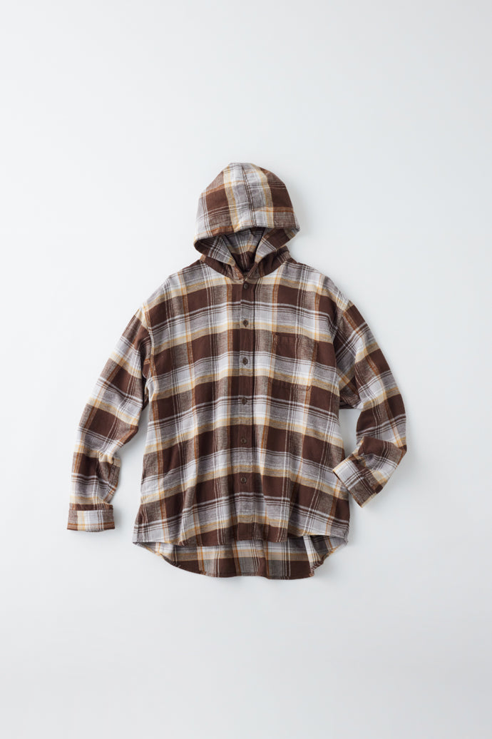 GL29139 / COTTON NEL CHECK OVER SIZE PARKA