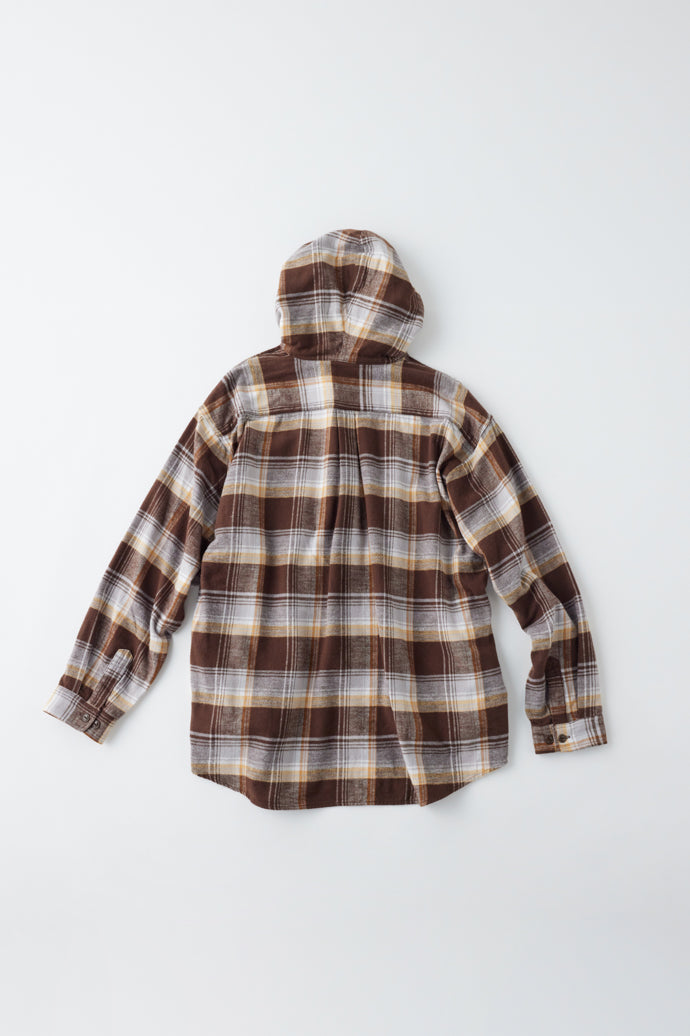 GL29139 / COTTON NEL CHECK OVER SIZE PARKA