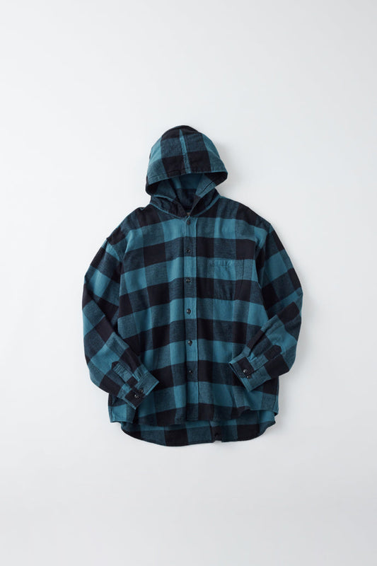 GL29139 / COTTON NEL CHECK OVER SIZE PARKA
