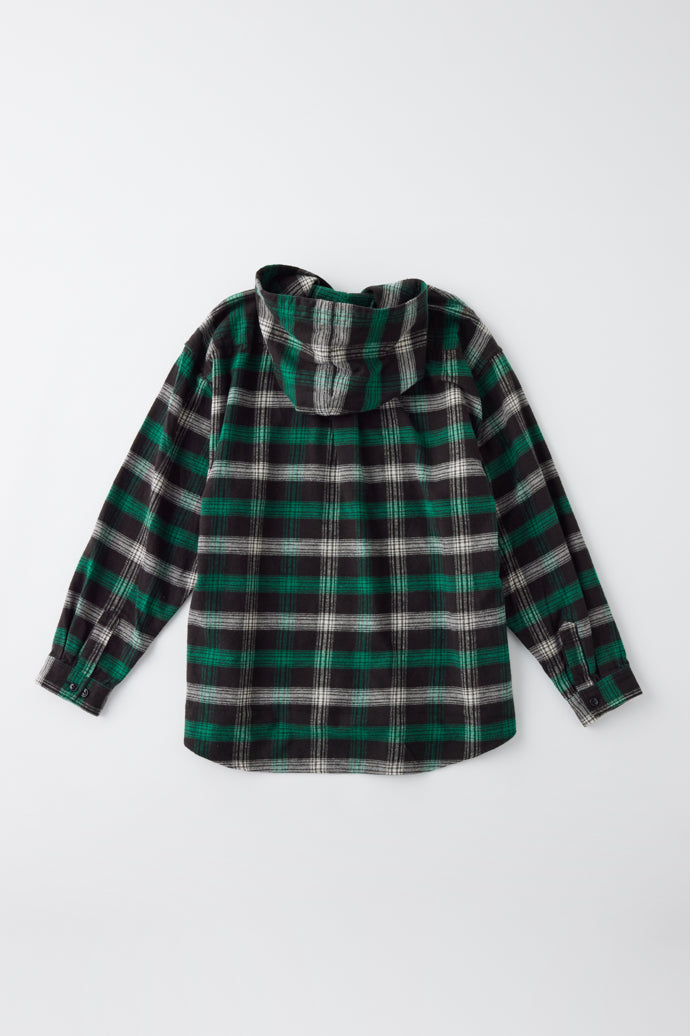 GL29139 / COTTON NEL CHECK OVER SIZE PARKA