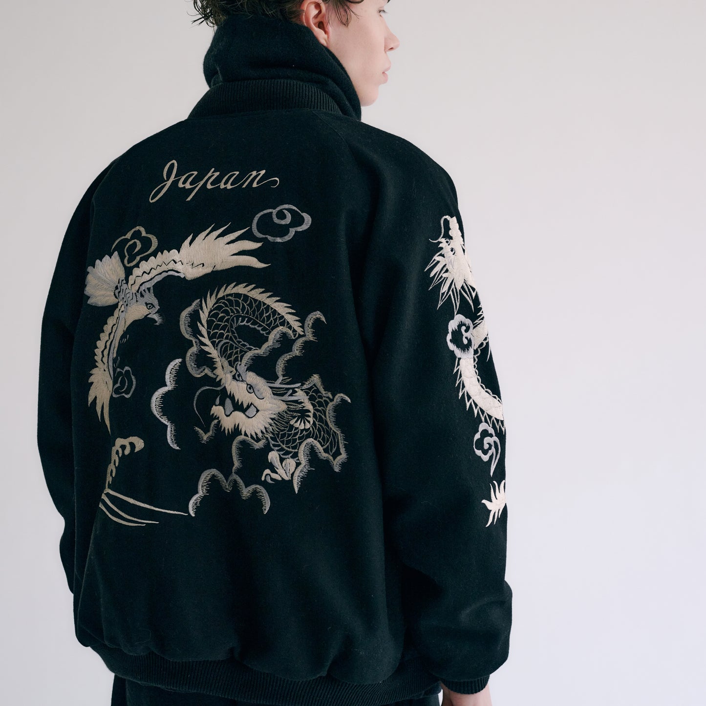 GL15357 / WOOL MELTON × ACETATE SOUVENIR JACKET
