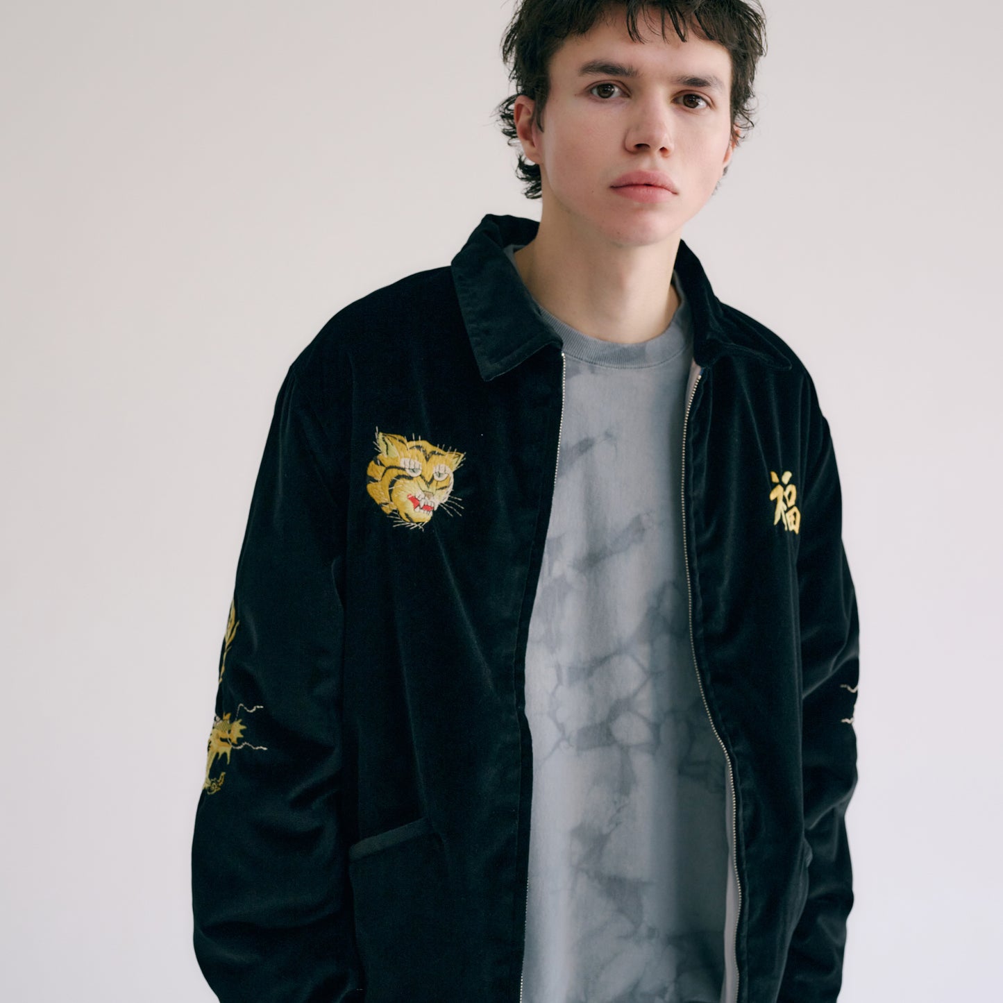 GL69227 / LOOPWHEEL SWEAT CREW NECK SHIRT UNEVEN DYED