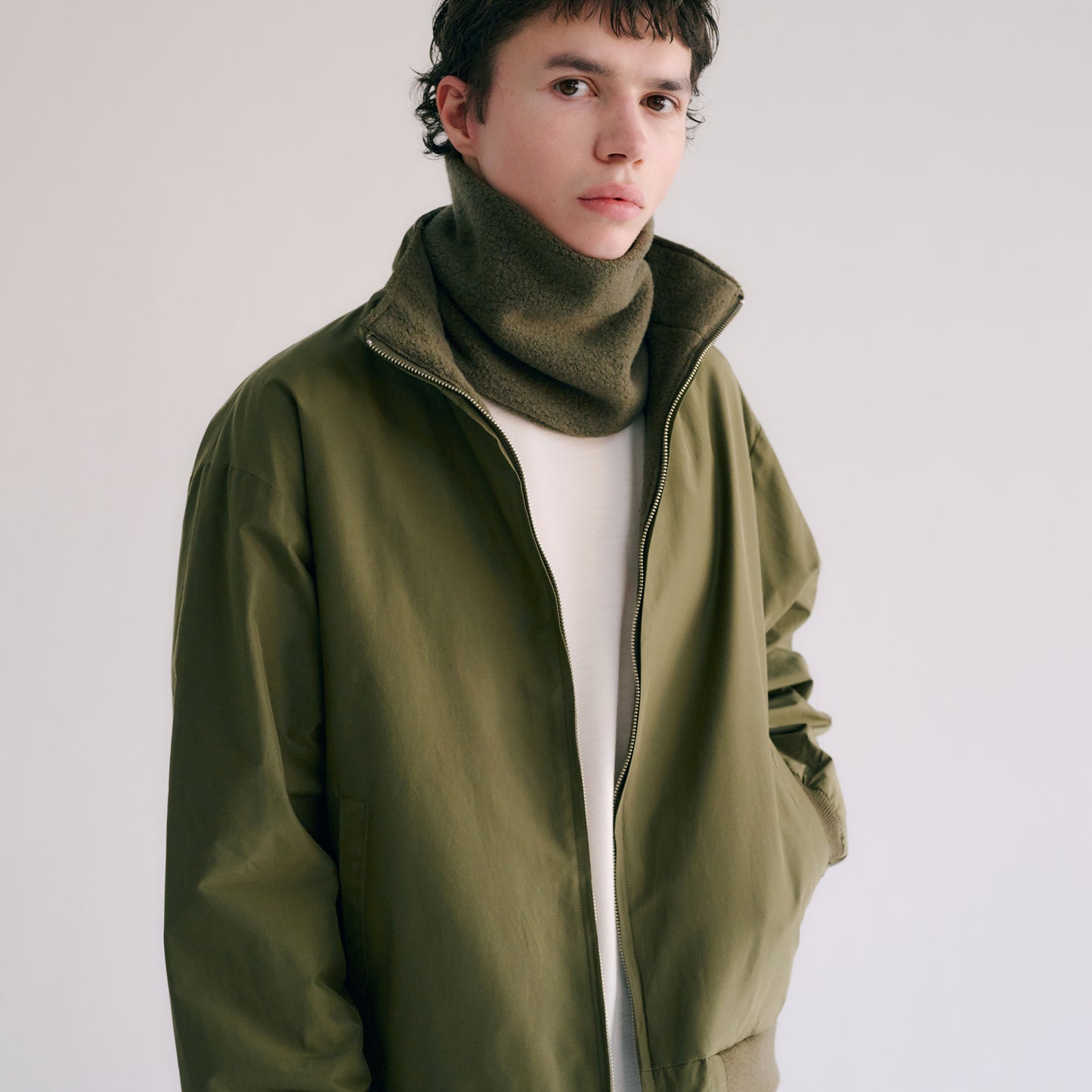 GL02765 / WOOL SUPER 140's FLEECE NECK WARMER