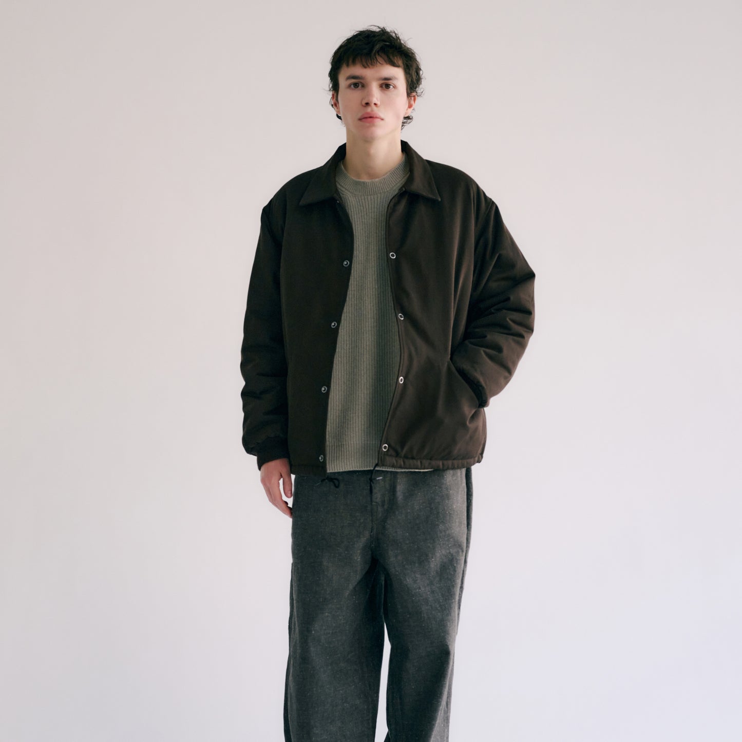 GL15367 / WOOL GABARDINE PADDING COACH JACKET
