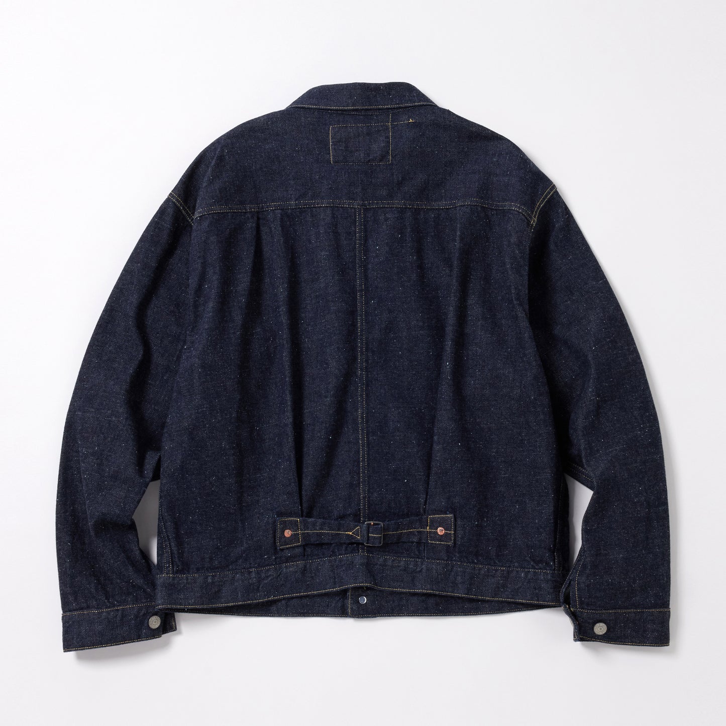 GL15470A / RECYCLED WASTE SUVIN COTTON YARN 11.5oz. DENIM PLEATED BLOUSE