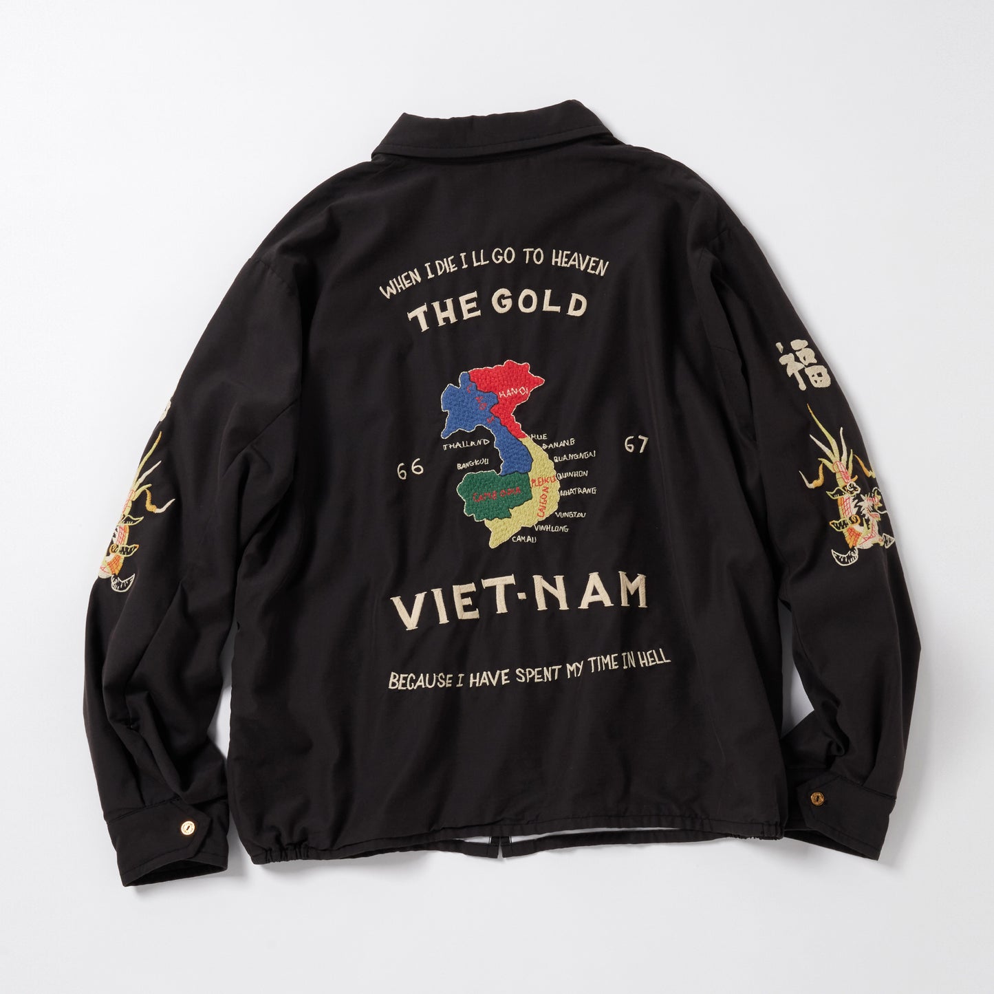 GL15479 / COTTON RAYON VIETNAM JACKET AGED MODEL “VIET-NAM MAP"