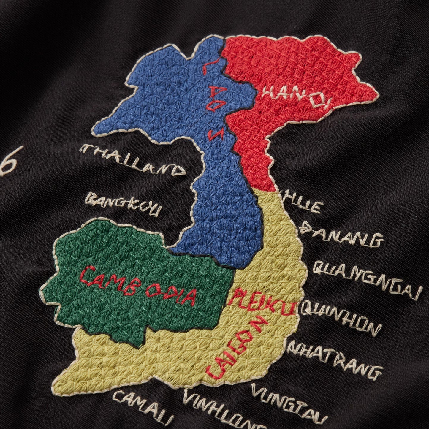 GL15479 / COTTON RAYON VIETNAM JACKET AGED MODEL “VIET-NAM MAP"