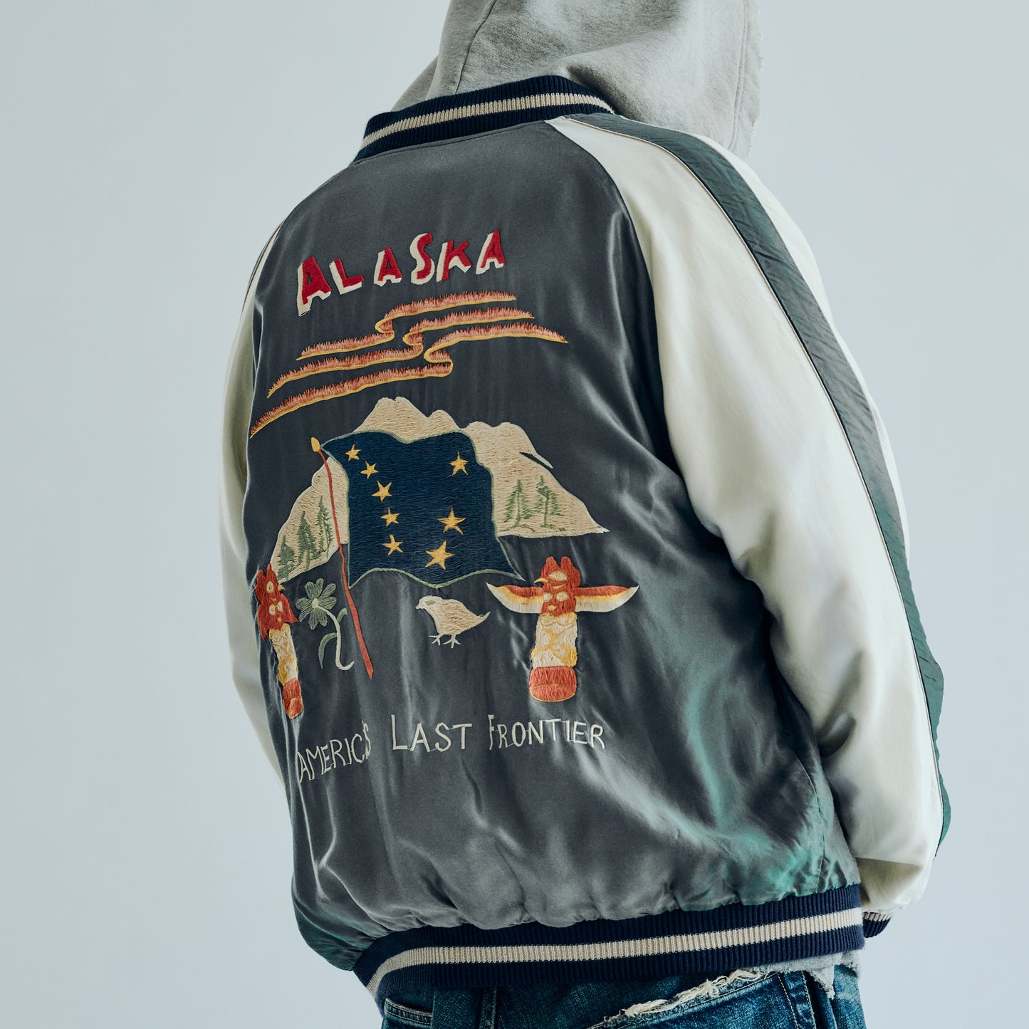 GL15481 / ACETATE SOUVENIR JACKET "ALASKA" (AGING MODEL)