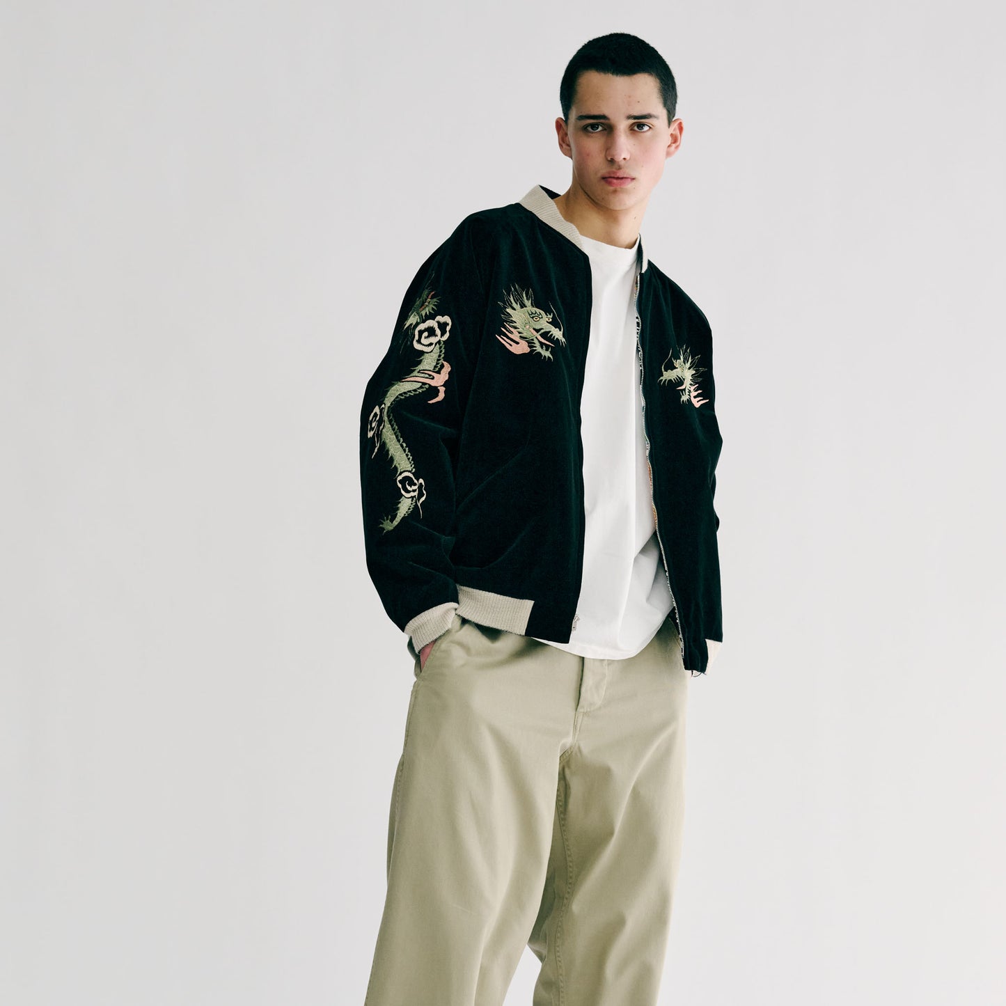 GL15551 / SPECIAL EDITION VELVETEEN SOUVENIR JACKET "GREEN DRAGON"