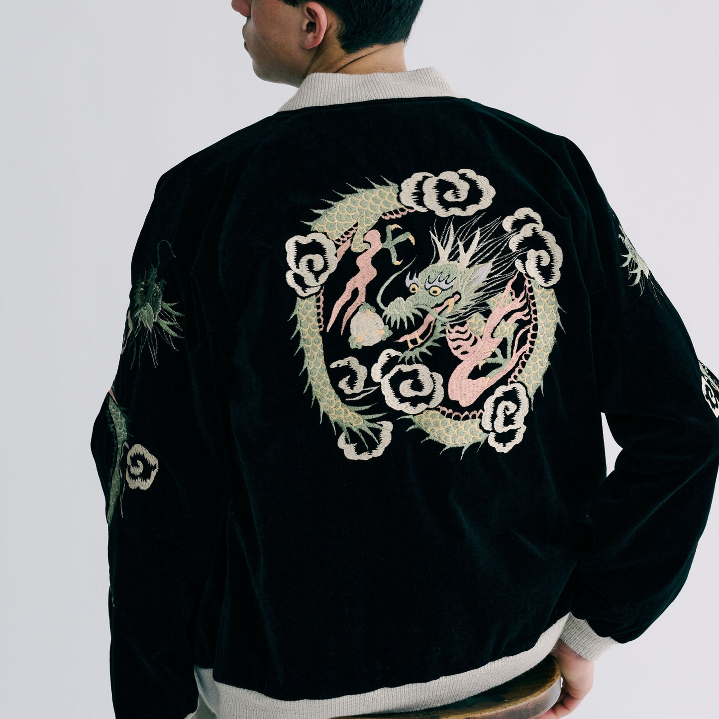 GL15551 / SPECIAL EDITION VELVETEEN SOUVENIR JACKET "GREEN DRAGON"