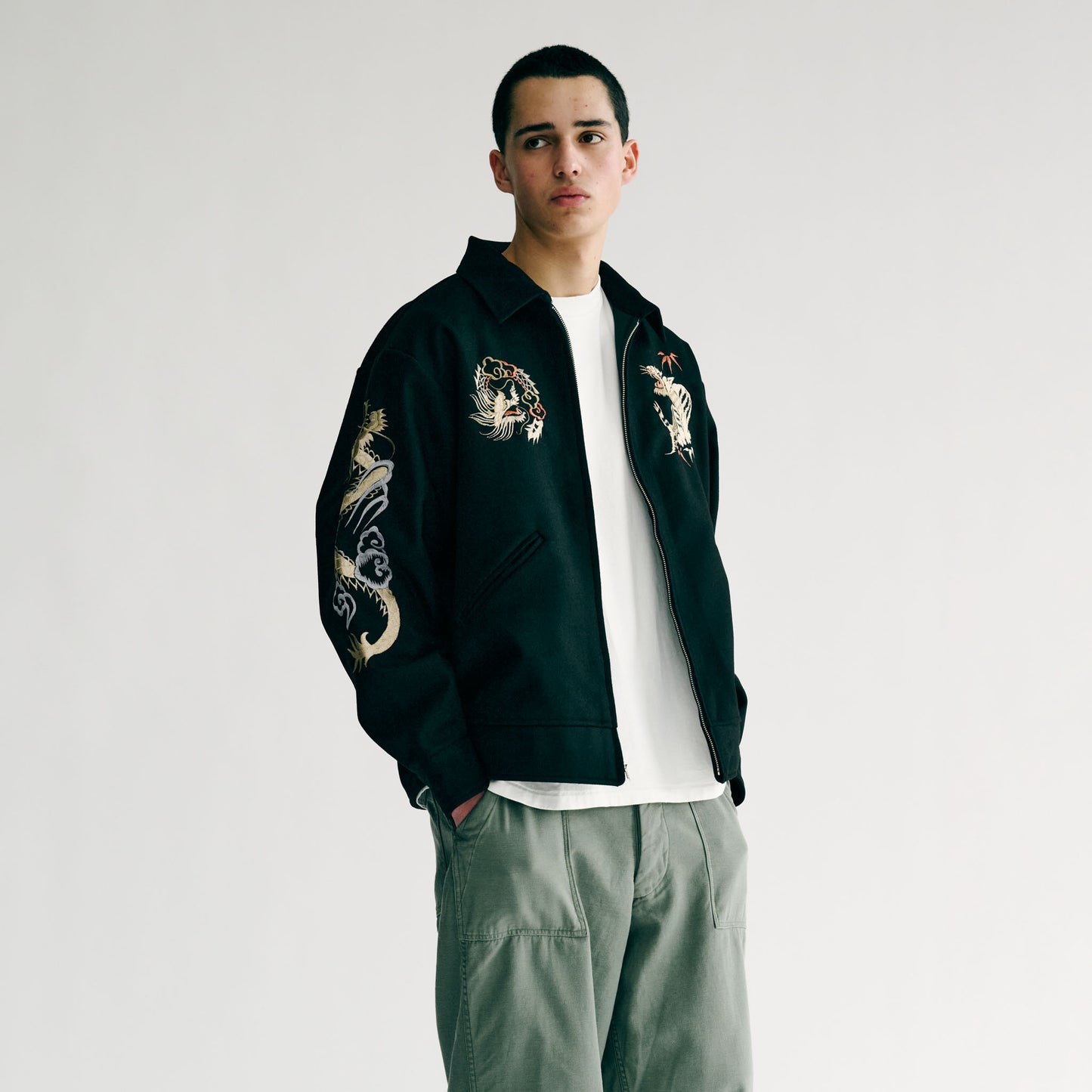 GL15552 / WOOL MELTON SOUVENIR JACKET “TIGER HEAD”