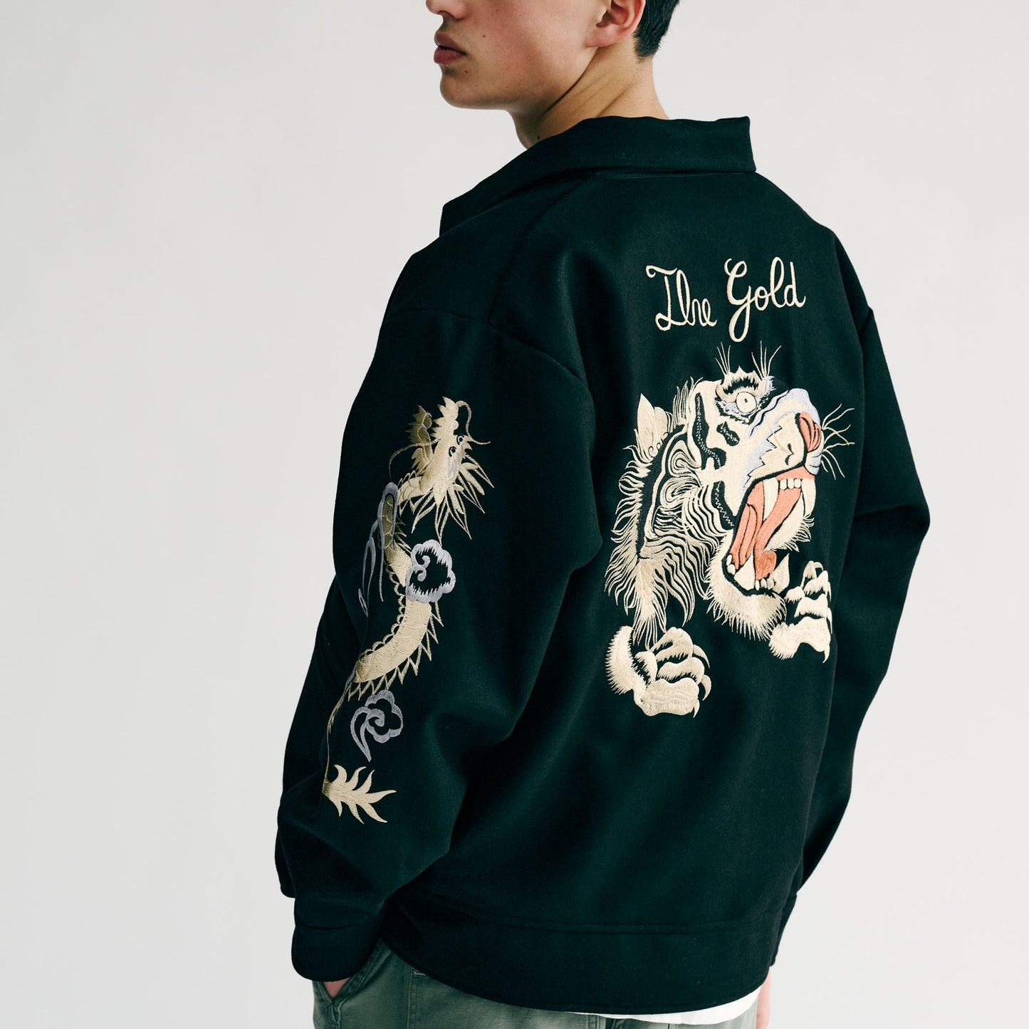 GL15552 / WOOL MELTON SOUVENIR JACKET “TIGER HEAD”