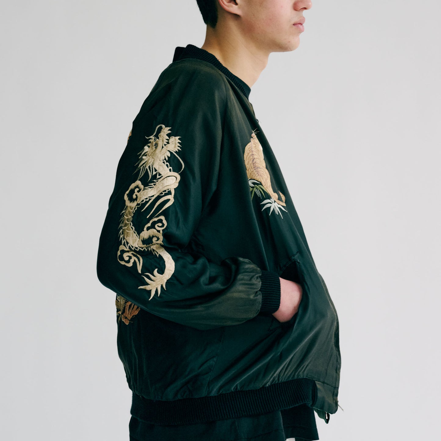 GL15553 / ACETATE SOUVENIR JACKET "JAPAN MAP" VINTAGE WASHED (REVERSIBLE SIDE)