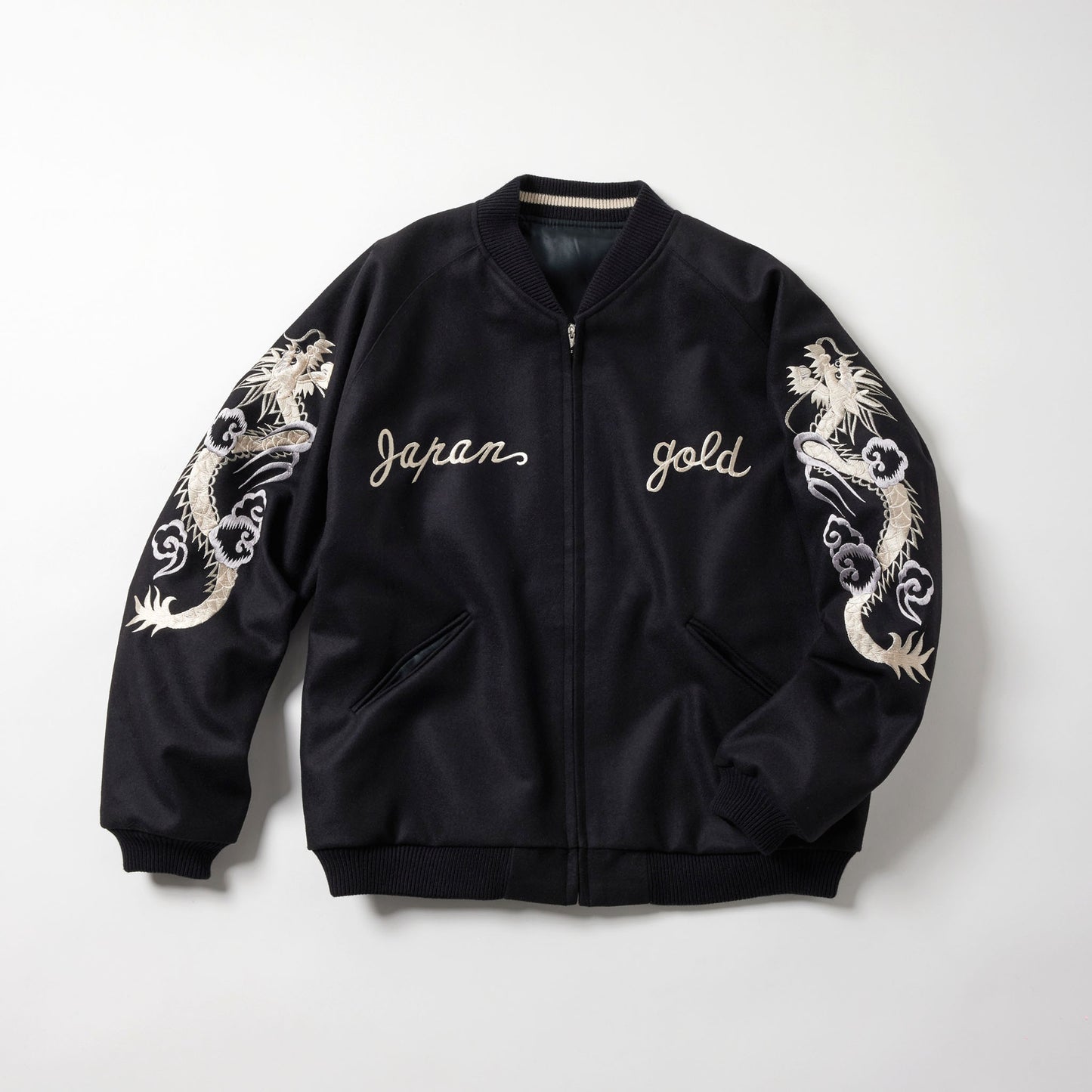 GL15671 / WOOL MELTON × ACETATE SOUVENIR JACKET "SKULL" (REVERSIBLE SIDE)