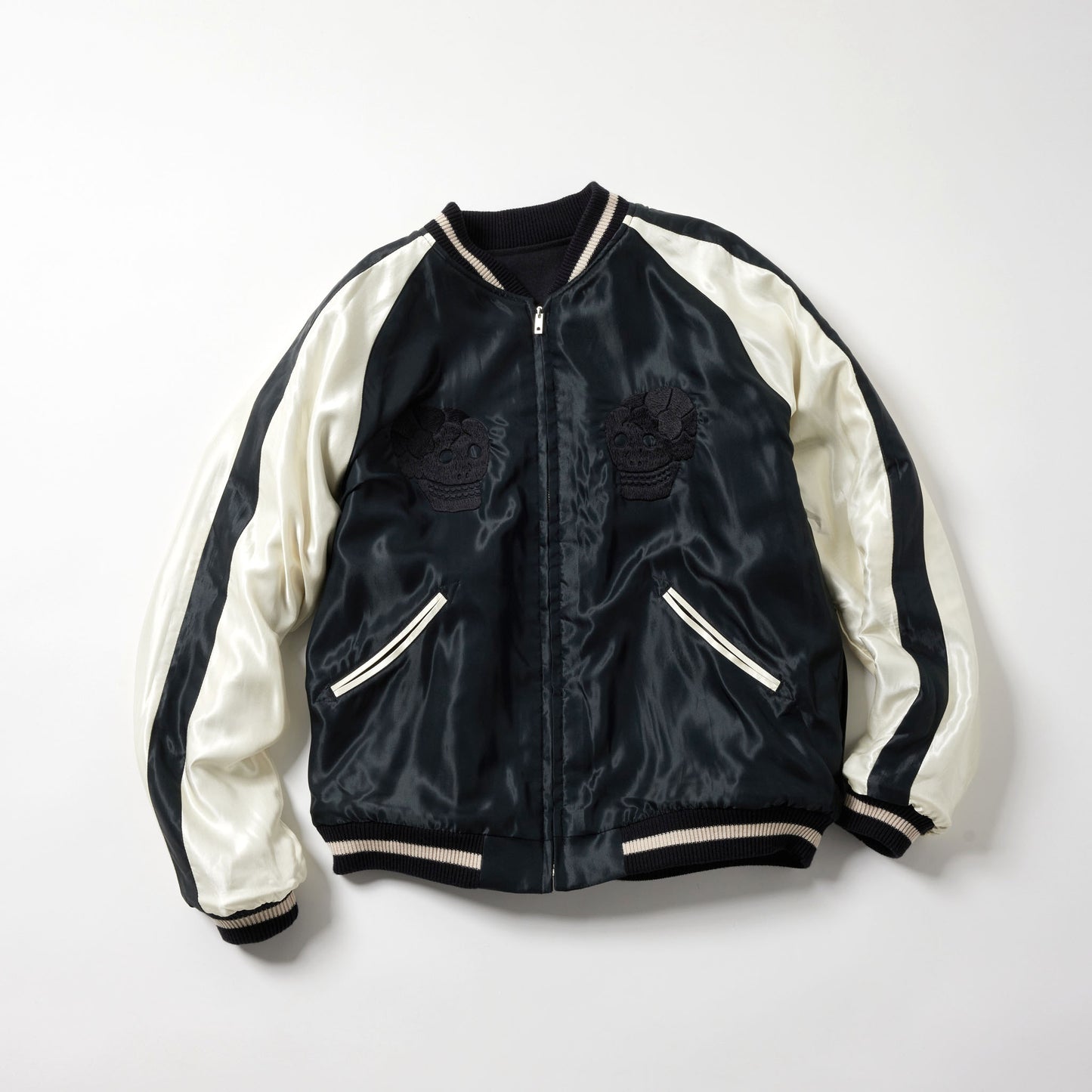 GL15671 / WOOL MELTON × ACETATE SOUVENIR JACKET "SKULL" (REVERSIBLE SIDE)