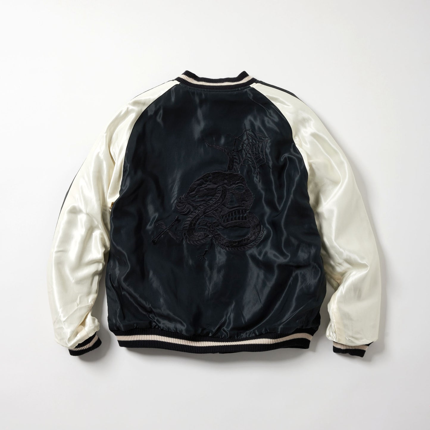 GL15671 / WOOL MELTON × ACETATE SOUVENIR JACKET "SKULL" (REVERSIBLE SIDE)