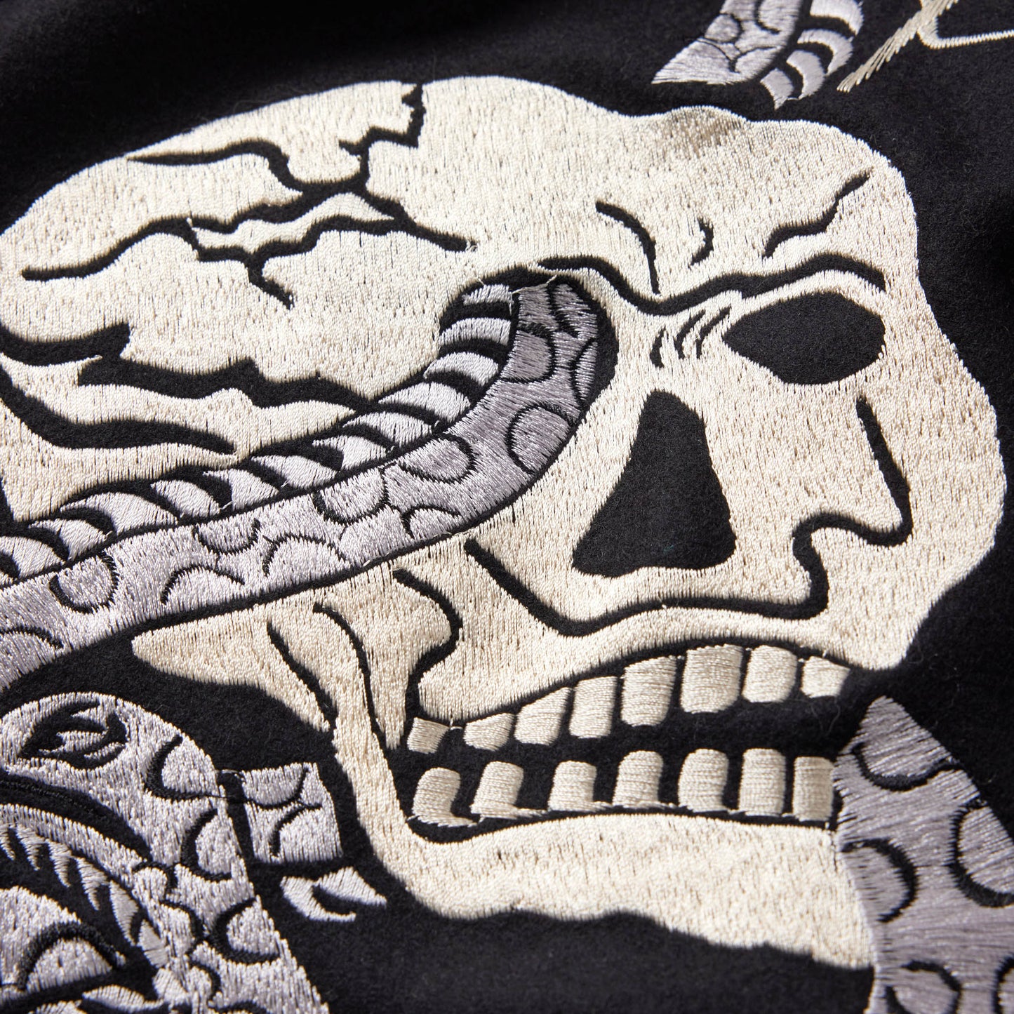 GL15671 / WOOL MELTON × ACETATE SOUVENIR JACKET "SKULL" (REVERSIBLE SIDE)