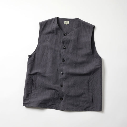 GL15676 / LINEN × WOOL TROPICAL CREW NECK VEST