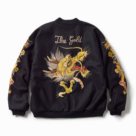 GL15725 / WOOL MELTON×ACETATE SOUVENIR JACKET "DRAGON HEAD"