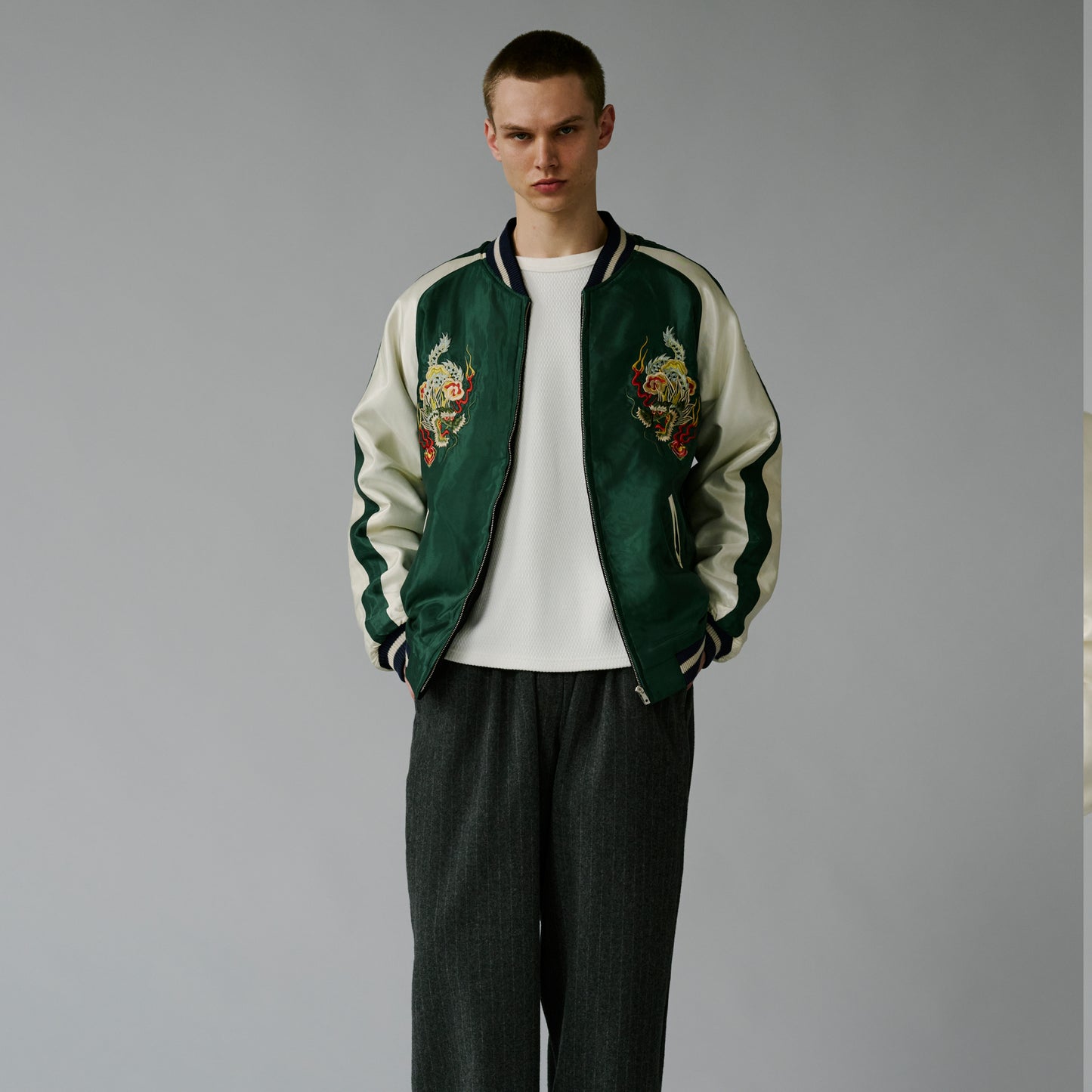 2025年10月4日入荷予定 / GL15725 / WOOL MELTON×ACETATE SOUVENIR JACKET "DRAGON HEAD"