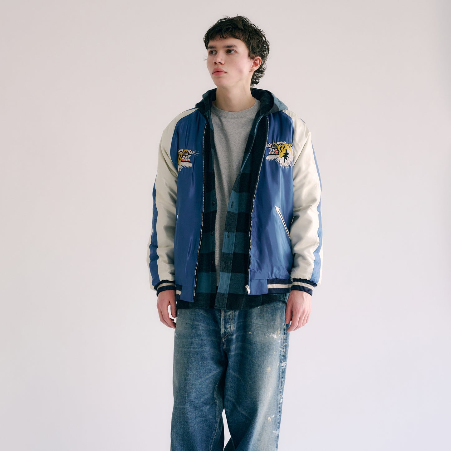 GL29139 / COTTON NEL CHECK OVER SIZE PARKA