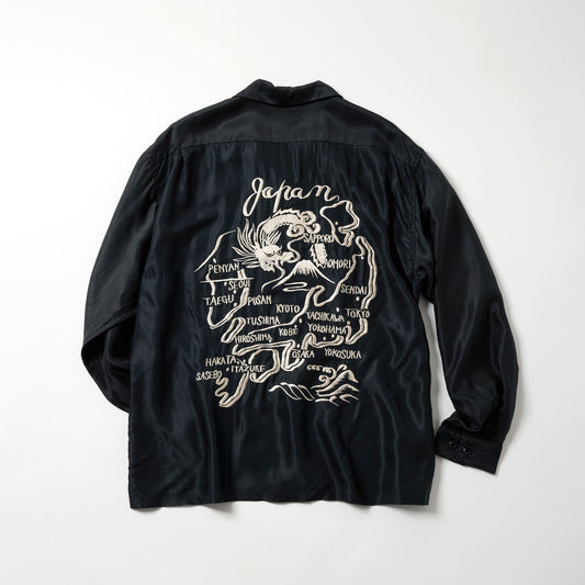 GL29431 / ACETATE SUKA SHIRT “JAPAN MAP”