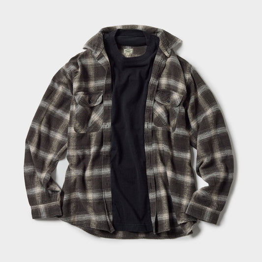 GL29547 /  COTTON NEL CHECK PULLOVER WORK SHIRT with T-SHIRT