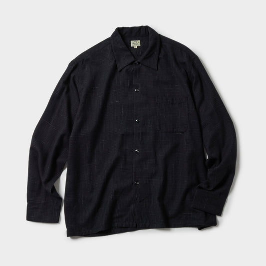 GL29548 / Super 120's WOOL CHECK OPEN SHIRT