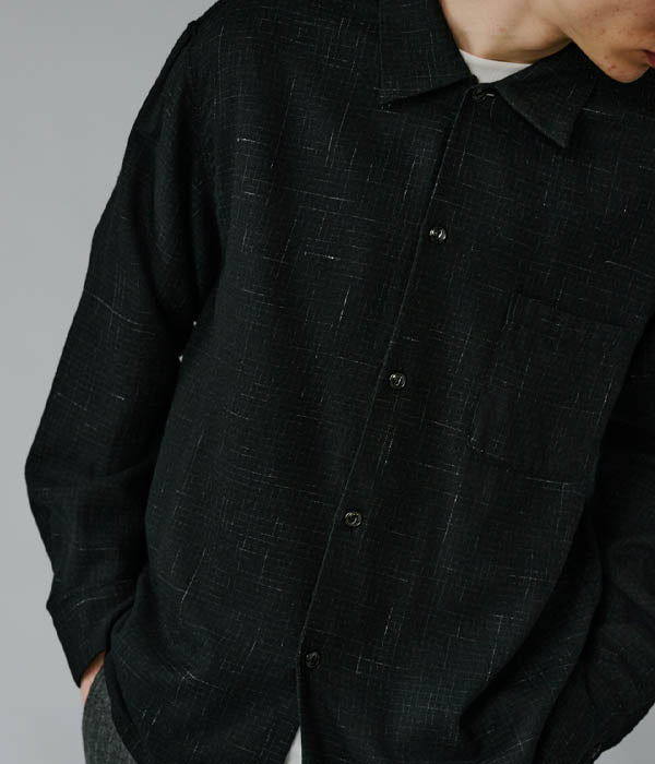 GL29548 / Super 120's WOOL CHECK OPEN SHIRT