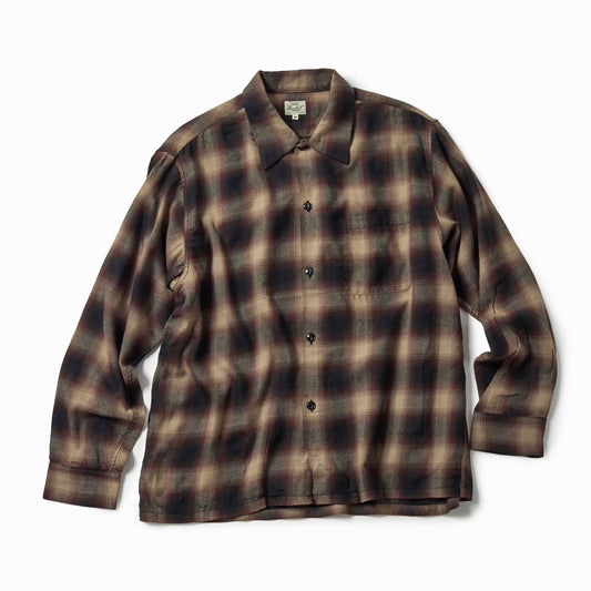 GL29548 / Super 120's WOOL CHECK OPEN SHIRT