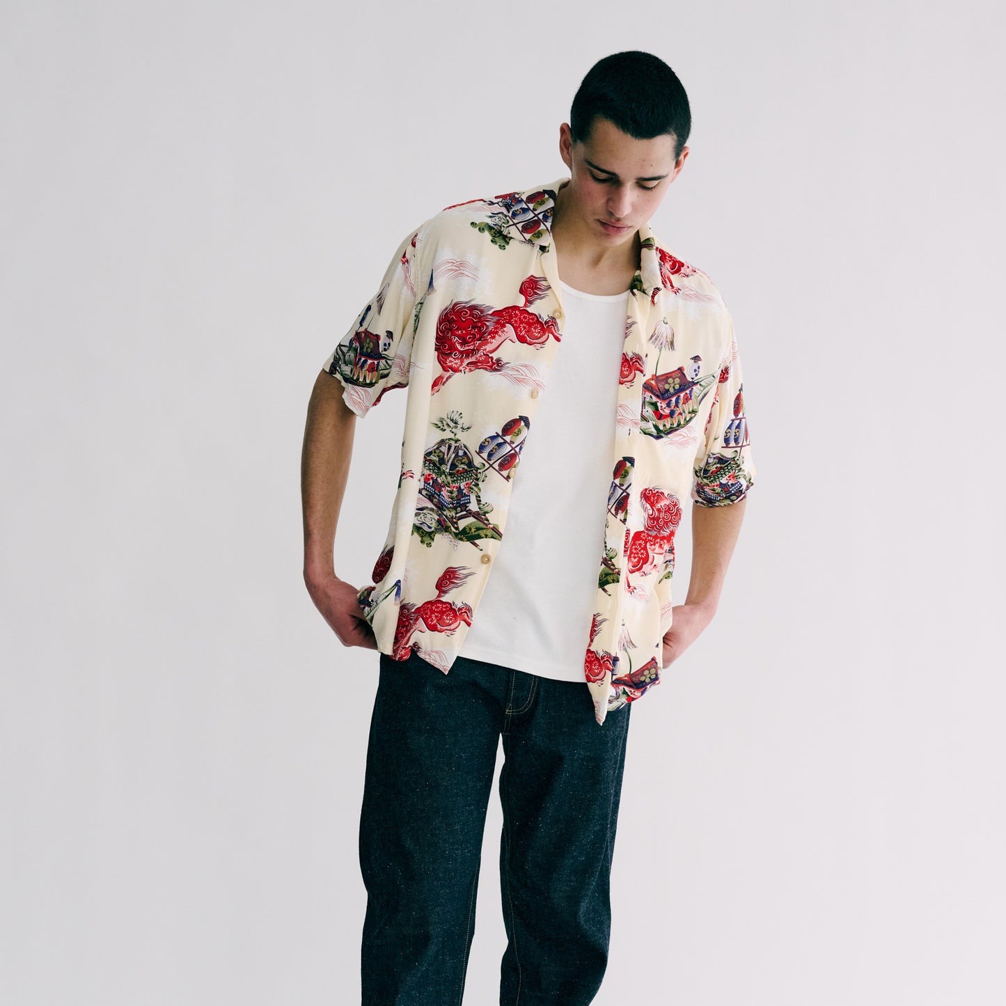 GL39346 / RAYON HAWAIIAN SHIRT “ORIENTAL FESTIVAL”