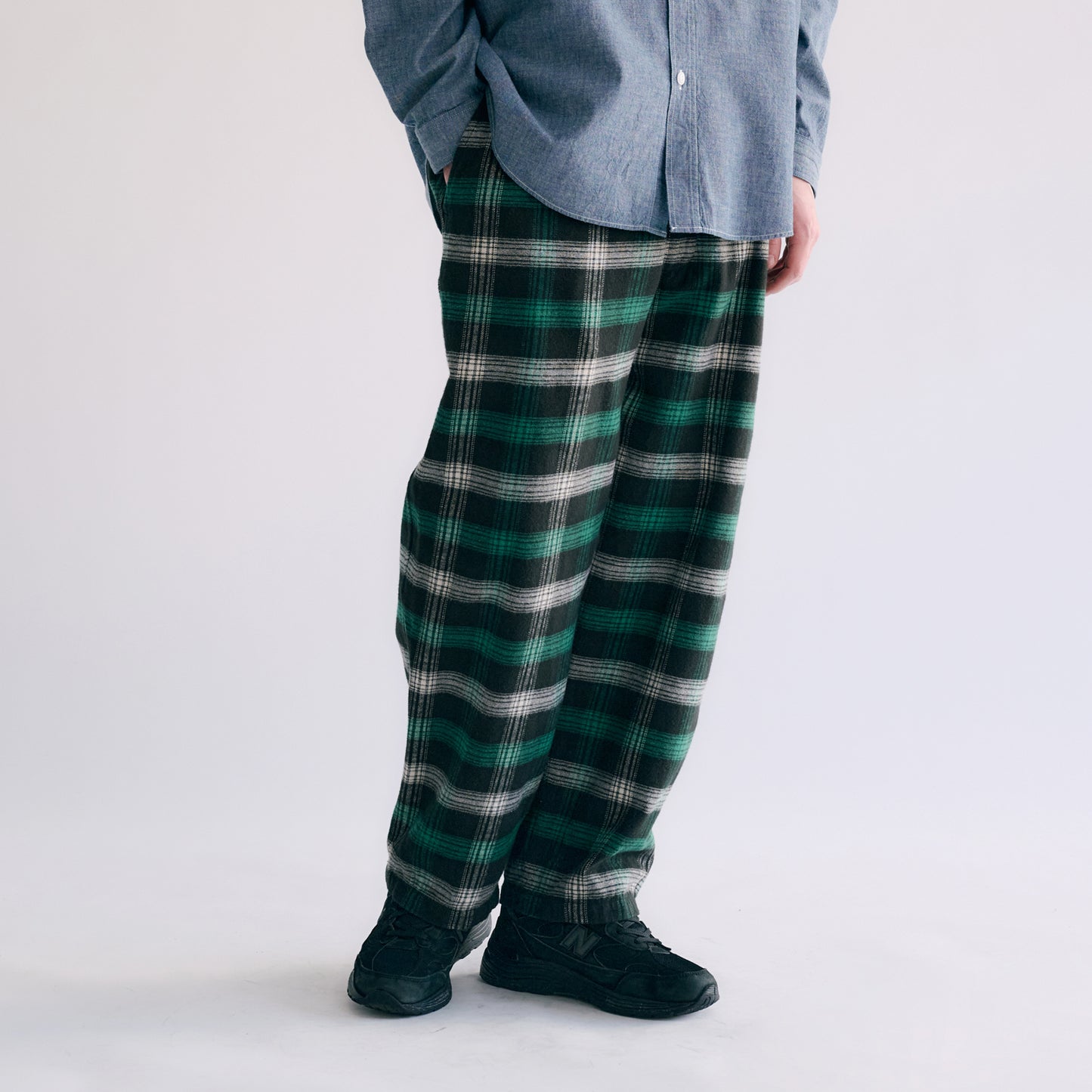 GL42404 / COTTON NEL CHECK EASY PANTS