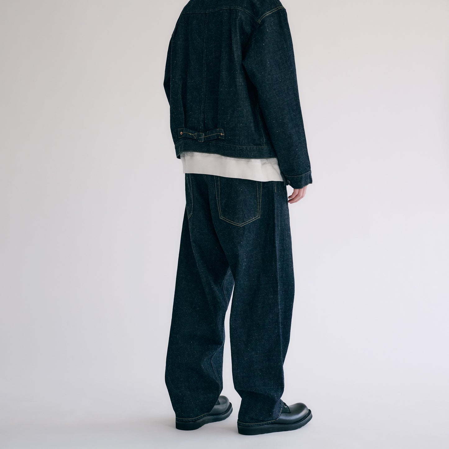 GL42407A / RECYCLED WASTE SUVIN COTTON YARN 11.5oz. DENIM 5POCKET WIDE PANTS WW II MODEL