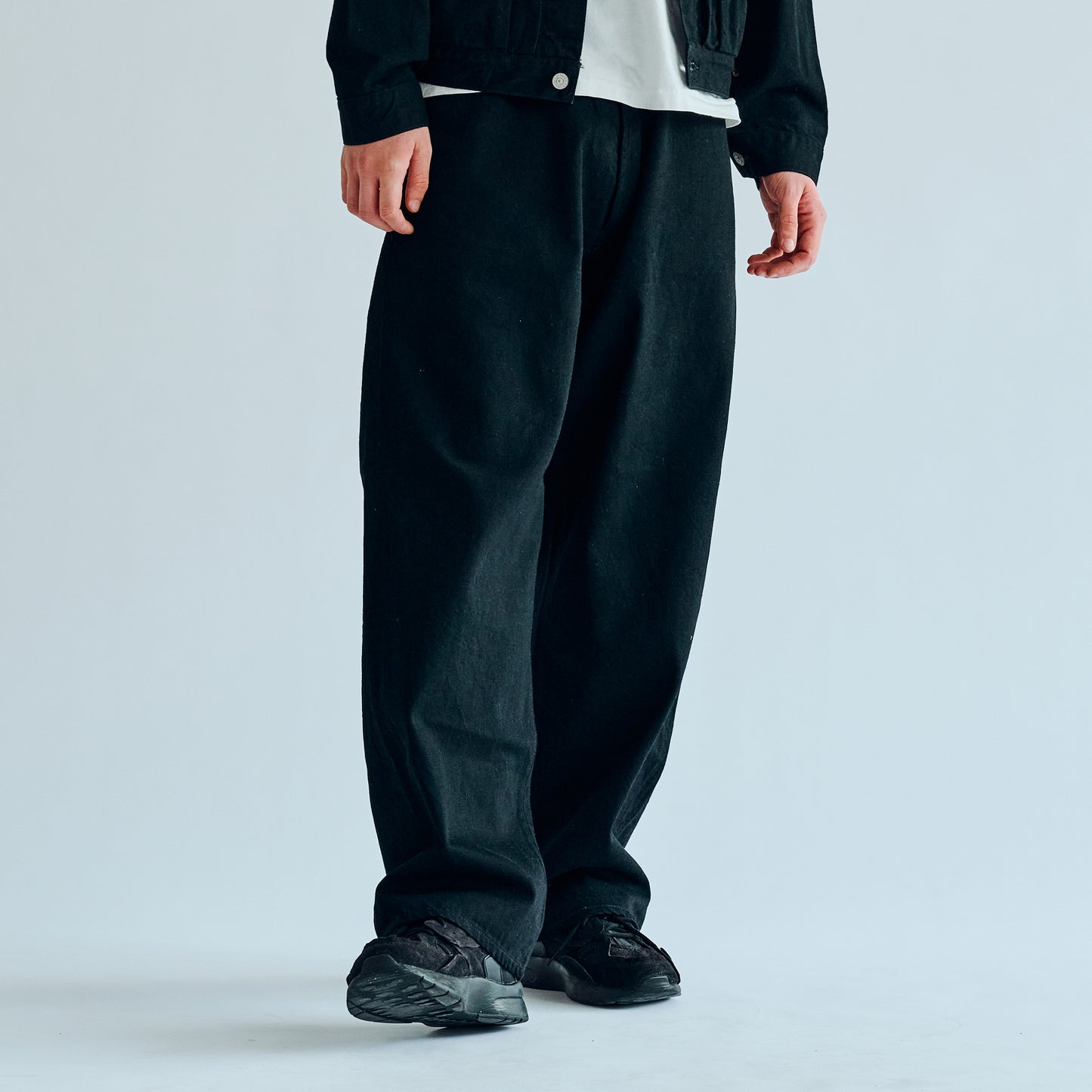 GL42427A / RECYCLED WASTE SUVIN COTTON YARN 11.5oz. DENIM 5POCKET WIDE PANTS