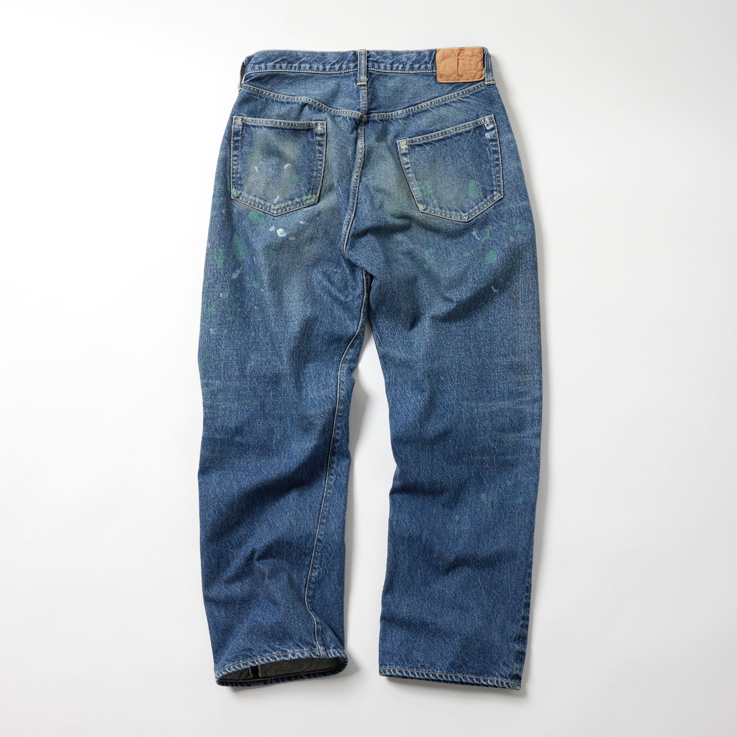 GL42504H / RECYCLED WASTE SUVIN COTTON YARN 14oz. DENIM 5POCKET STRAIGHT PANTS VINTAGE WASHED