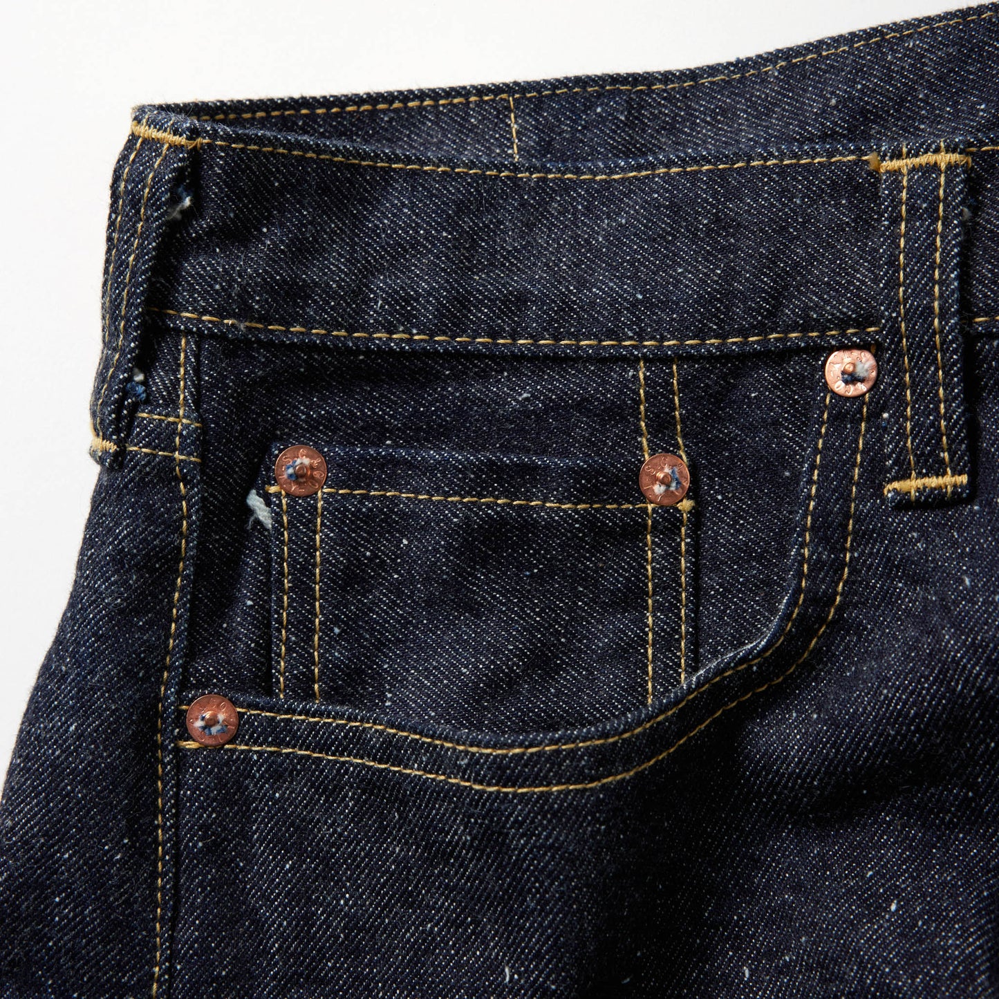 GL42504A / RECYCLED WASTE SUVIN COTTON YARN 14oz. DENIM 5POCKET STRAIGHT PANTS