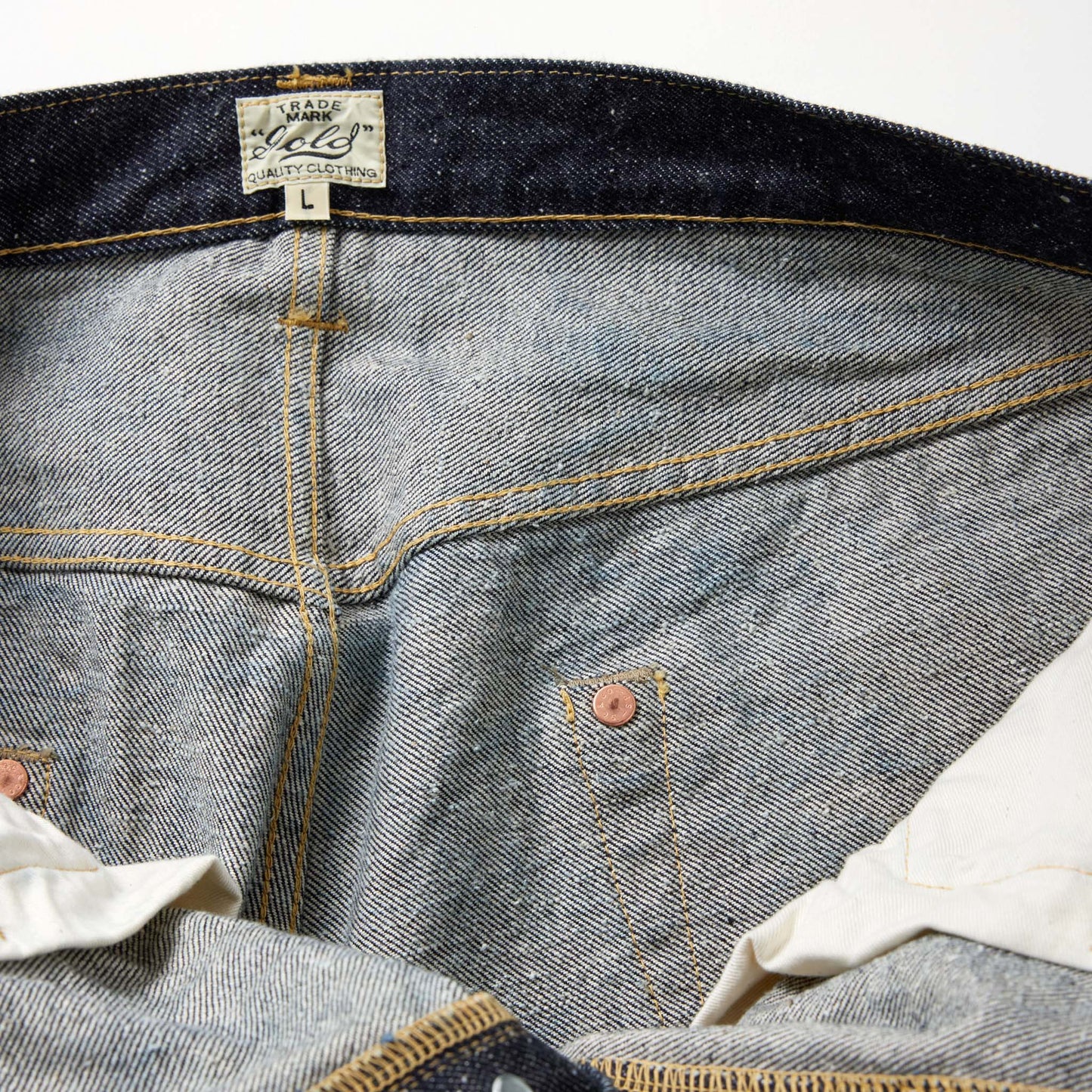 GL42504A / RECYCLED WASTE SUVIN COTTON YARN 14oz. DENIM 5POCKET STRAIGHT PANTS