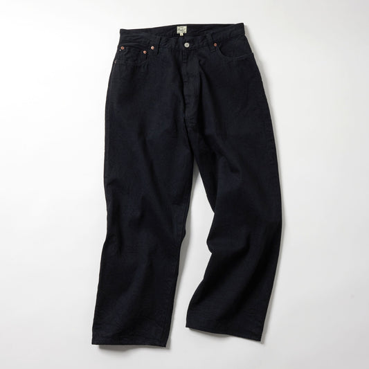 GL42505A / RECYCLED WASTE SUVIN COTTON YARN 11.5oz. DENIM 5POCKET WIDE PANTS (ZIPPER FLY)